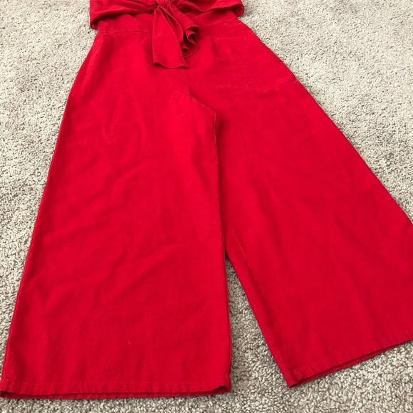 Gypsies & Moonlight Jumpsuit Womens Size 7 Red Strapless Cropped - Picture 8 of 14